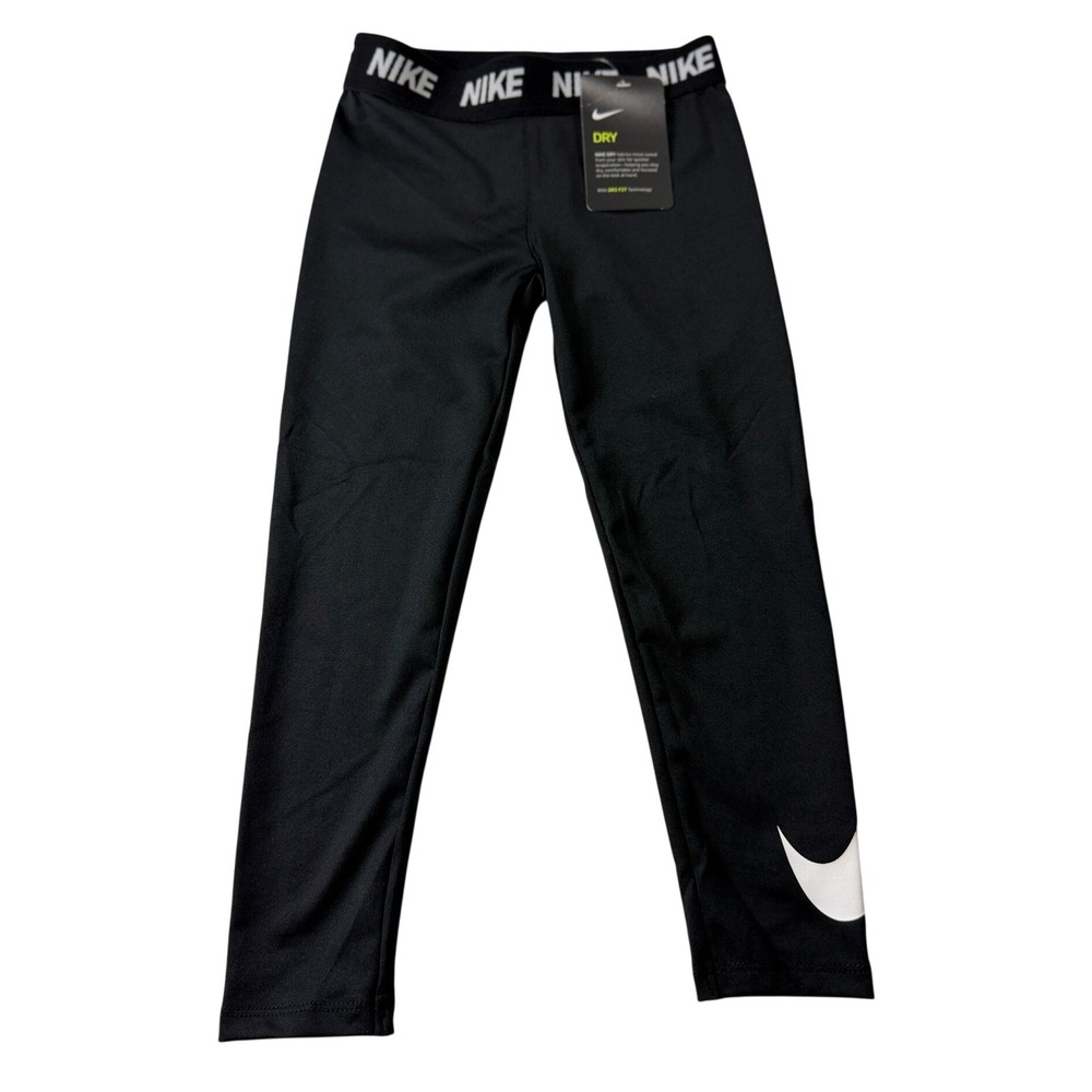 Nike Girls Dri-FIT‎ Black Athletic Leggings Size 6 NWT 36B293-023 Activewear NWT